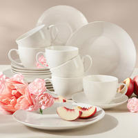 KAFFEESERVICE 6 Personen AD BELLA 18-tlg,Porzellan, ecru - Ecru, Keramik (20/2.5/20cm) - KONSIMO®