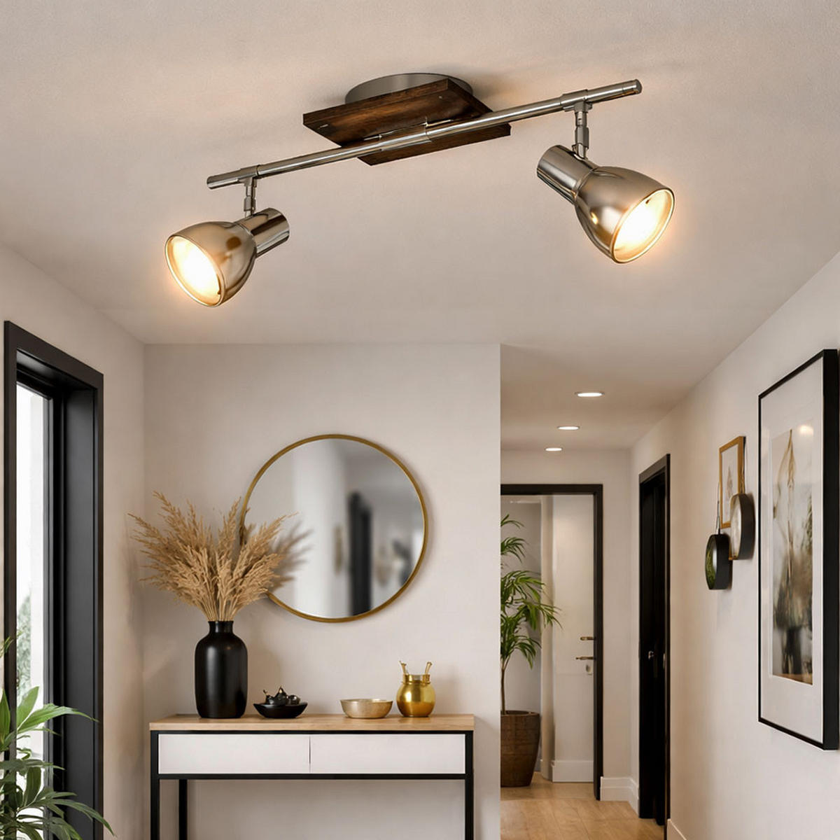 LED DECKENLEUCHTE Metall Schwarz Beweglich - Schwarz, Metall (41/12/16.5cm)