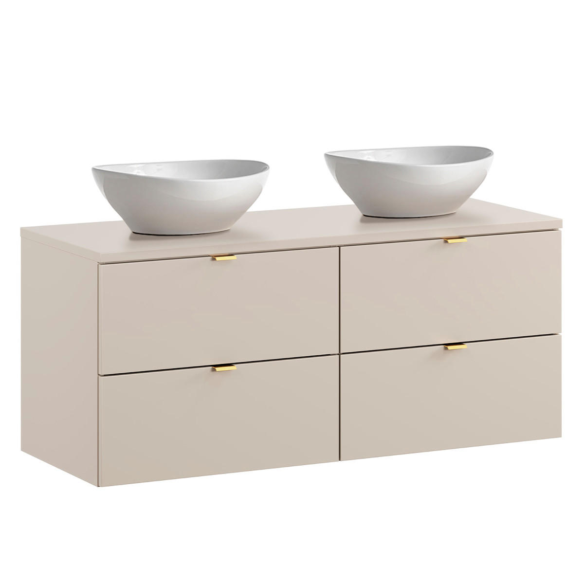 BADMÖBEL 120.6cm Azel 2er-Set Kaschmir - Beige, Holzwerkstoff (120.6/52/46cm) - Petits-meubles