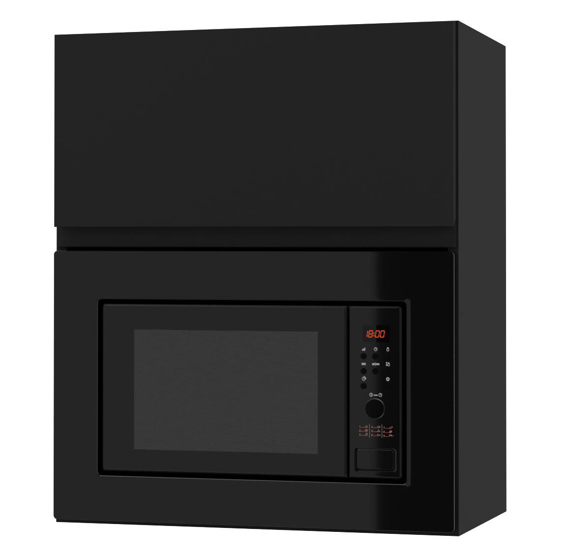 Feldmann-Wohnen Mikrowellenumbauschrank Schwarz, Schwarz 60x72x32.5 cm