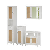 BADMÖBEL-SET Rosario Weiß 4 Teile, mit Hochschrank - Weiß, Holzwerkstoff (60/60/30cm) - Vicco