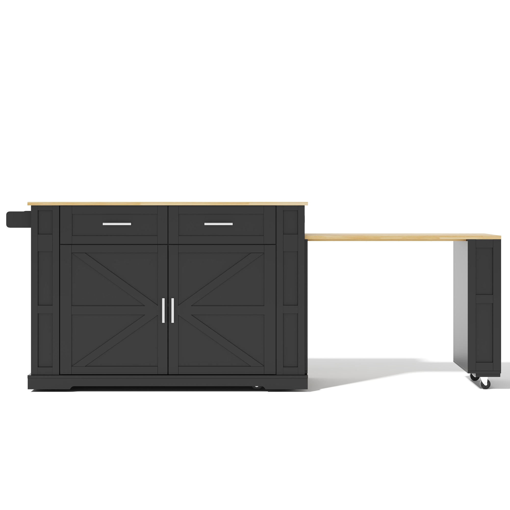Oxeza Kücheninsel Schwarz 50x93x130 cm