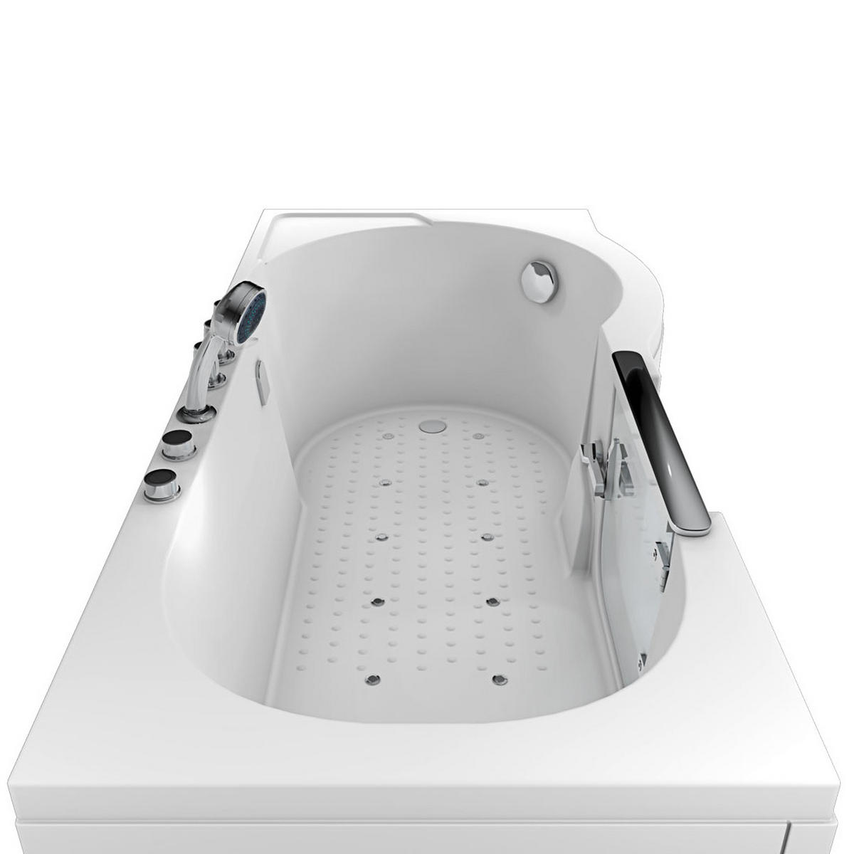 SENIORENWANNE mit Tür S12-TH-AIR-L - Weiß, Glas/Kunststoff (85/60/170cm) - AcquaVapore by Sandra Jentho