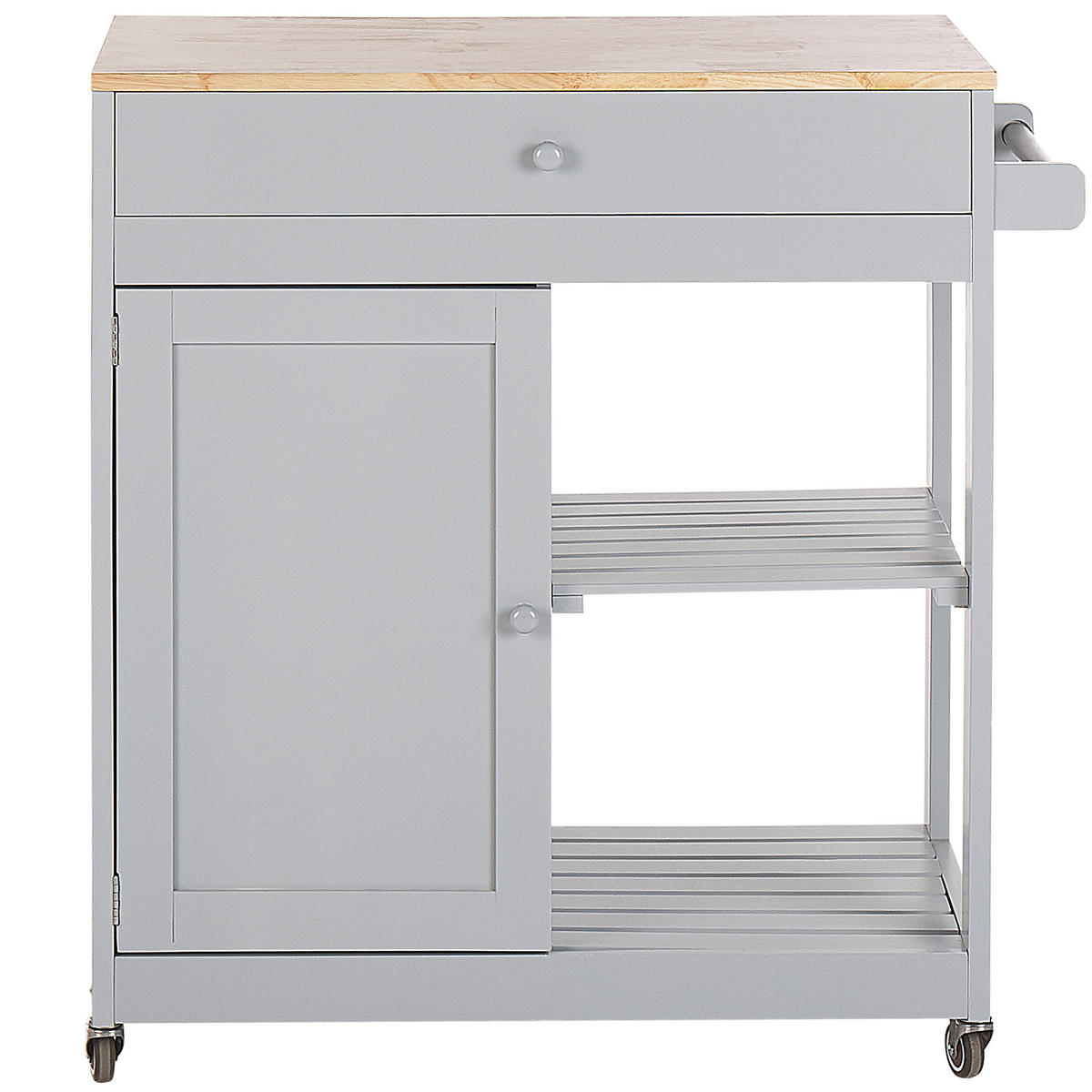 SERVIERWAGEN Grau Trapani - Hellbraun/Grau, Holzwerkstoff (75/87/44cm) - Beliani