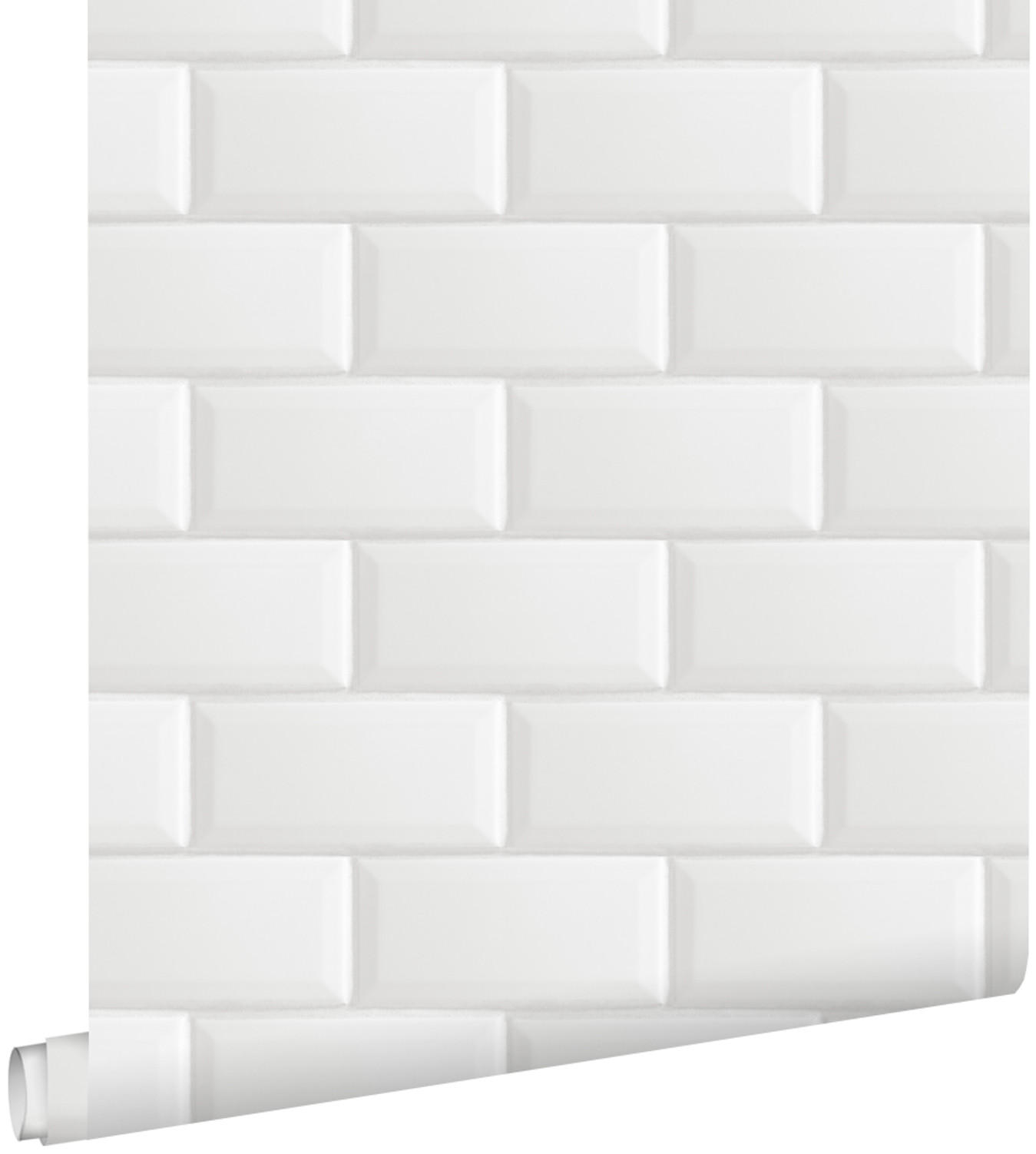 TAPETE Fliesenmuster 53 cm x 10.05 m - Weiß, Papier (53/1000cm) - ESTAhome