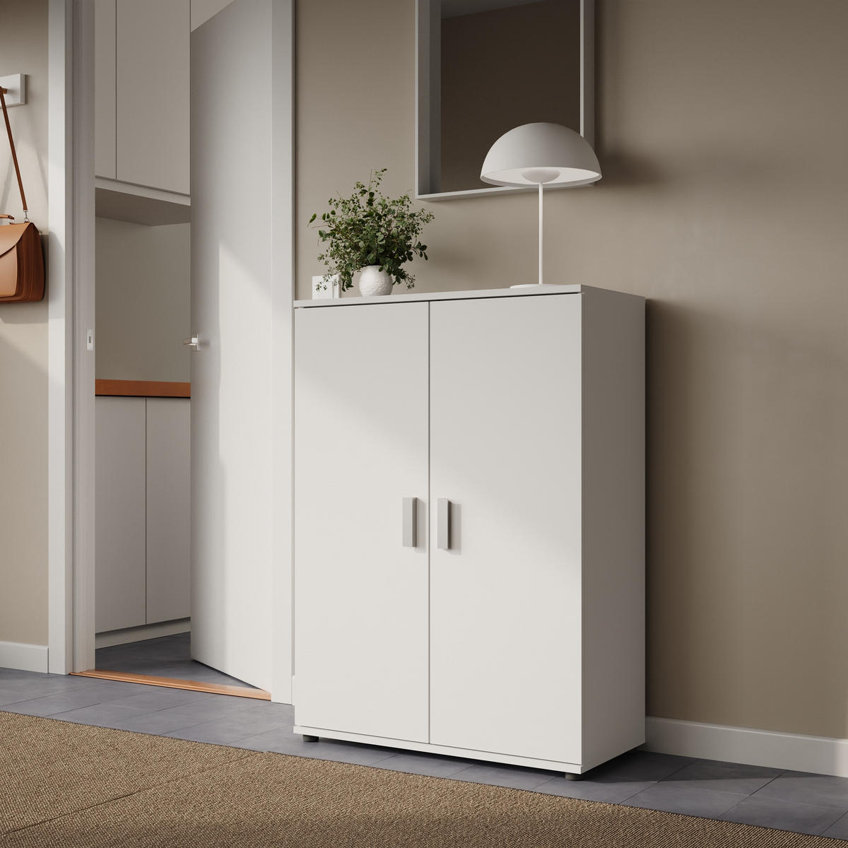 MEHRZWECKSCHRANK mit 2-Türen 75 cm in Weiß - Weiß, Holzwerkstoff (75/104/35cm) - Home Collective