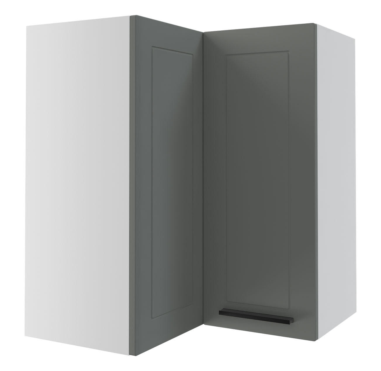 ECKHÄNGESCHRANK Kvantum W12/60 Dust Grey Matt / Weiß Matt 60 / 60 / 72cm - Weiß/Grau, Holz/Holzwerkstoff (60/72/60cm) - Feldmann-Wohnen