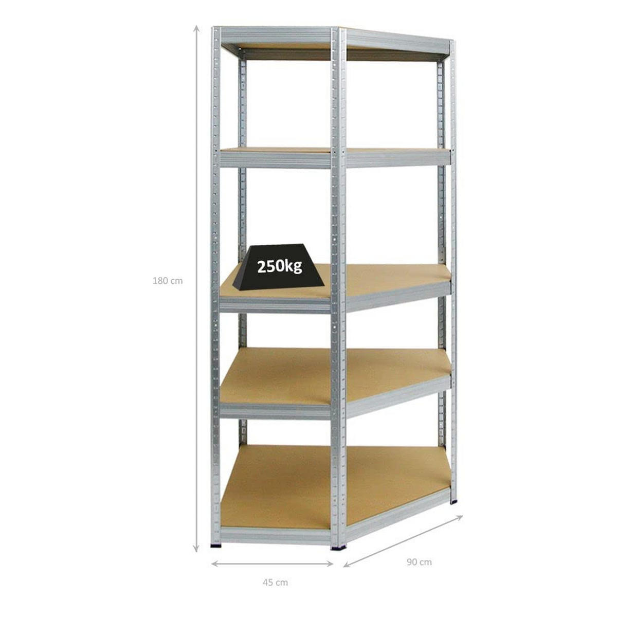 ECKREGAL Slim Elephant 180x90x45 cm Fachlast 250 kg Verzinkt - Silberfarben, Metall (90/180/45cm) - PROREGAL