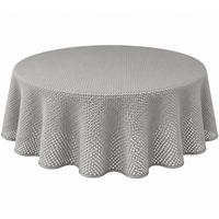 TISCHDECKE Gartentischdecke Karo Hellgrau 140 cm rund - Hellgrau, Kunststoff (140cm) - TiborTex