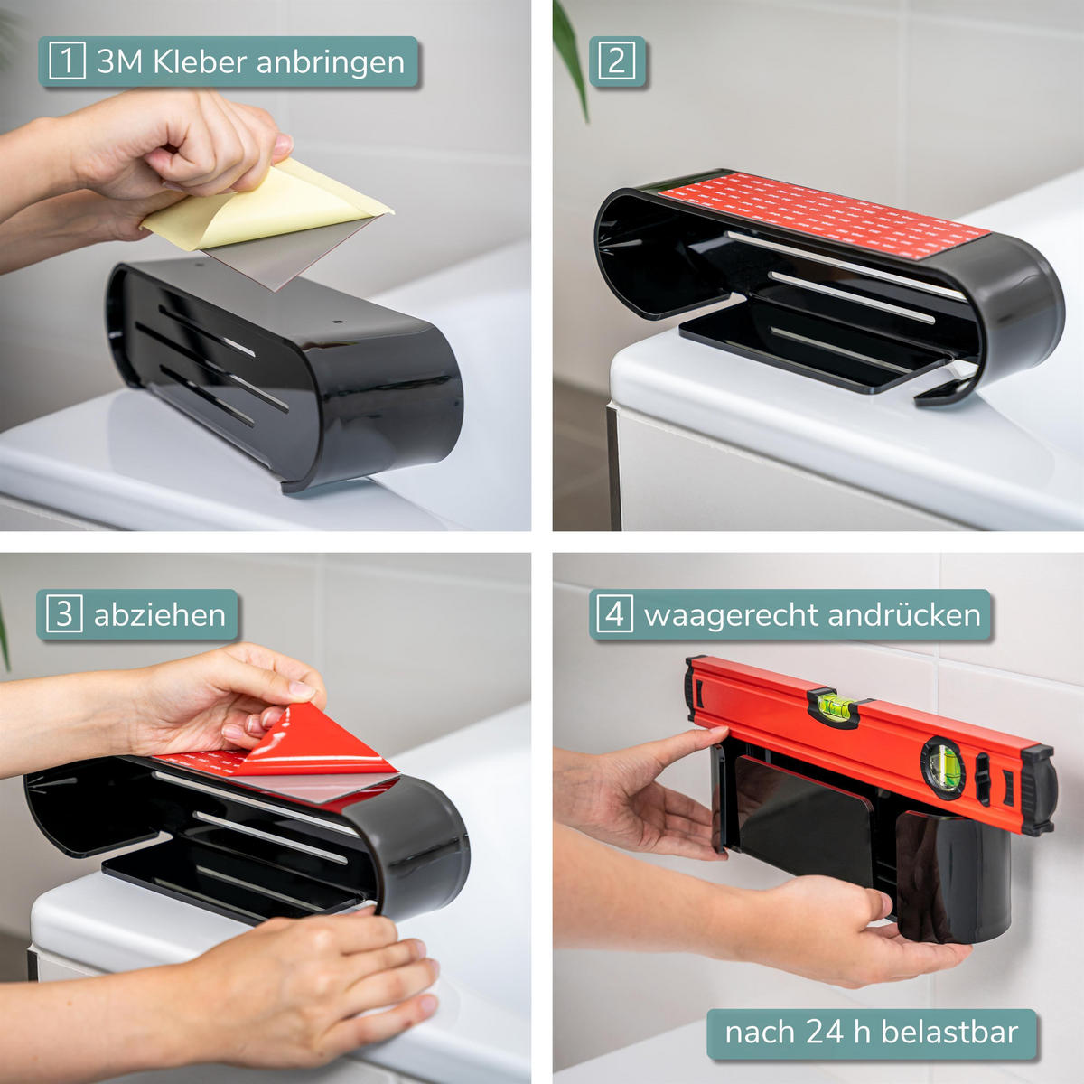 DUSCHKORB, schwarz, Acryl - Schwarz, Kunststoff (31/9/9cm) - bremermann