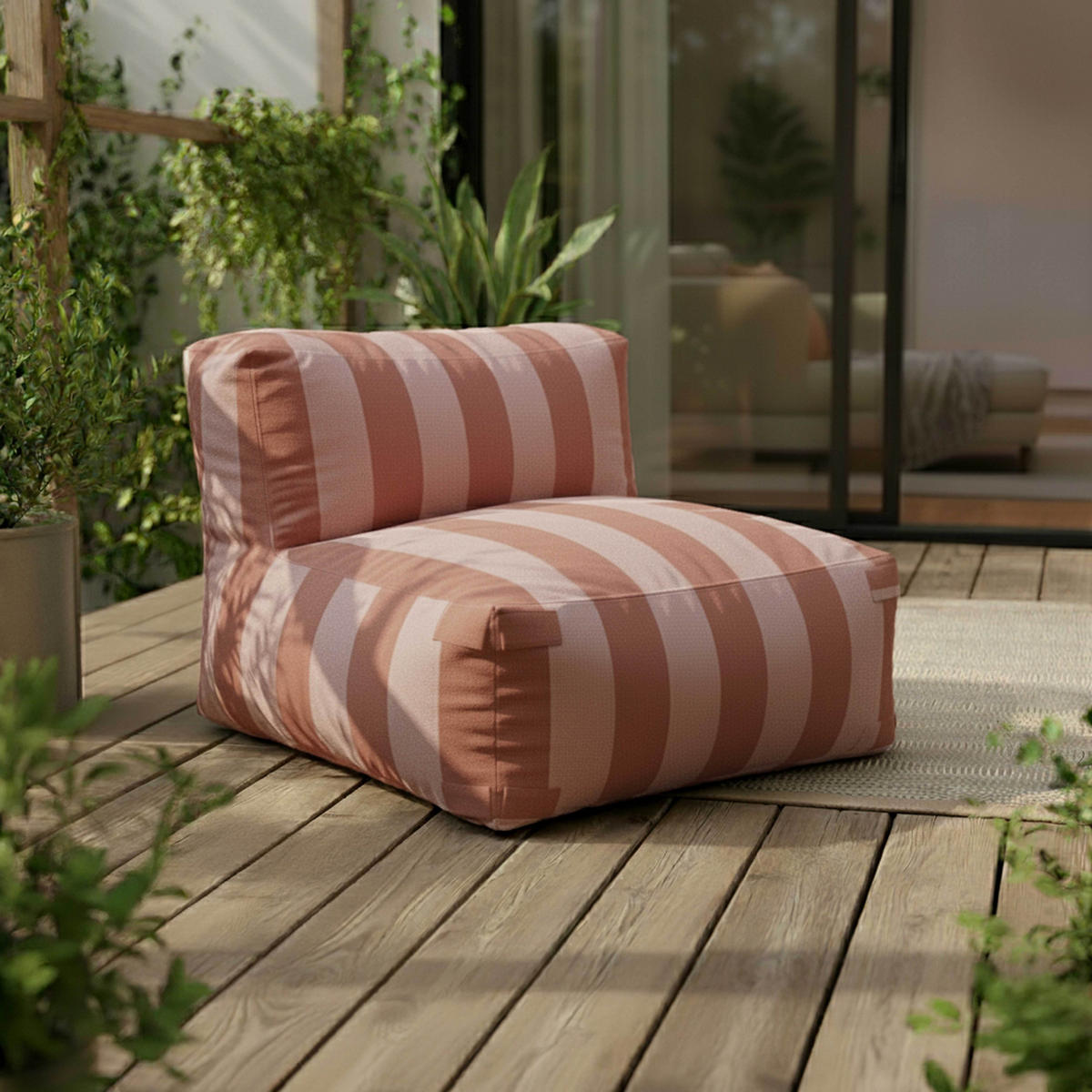 GARTENSOFA mit 5 Sitzplätzen, Terrakotta - Terracotta, Textil (85/65/160cm) - Oviala