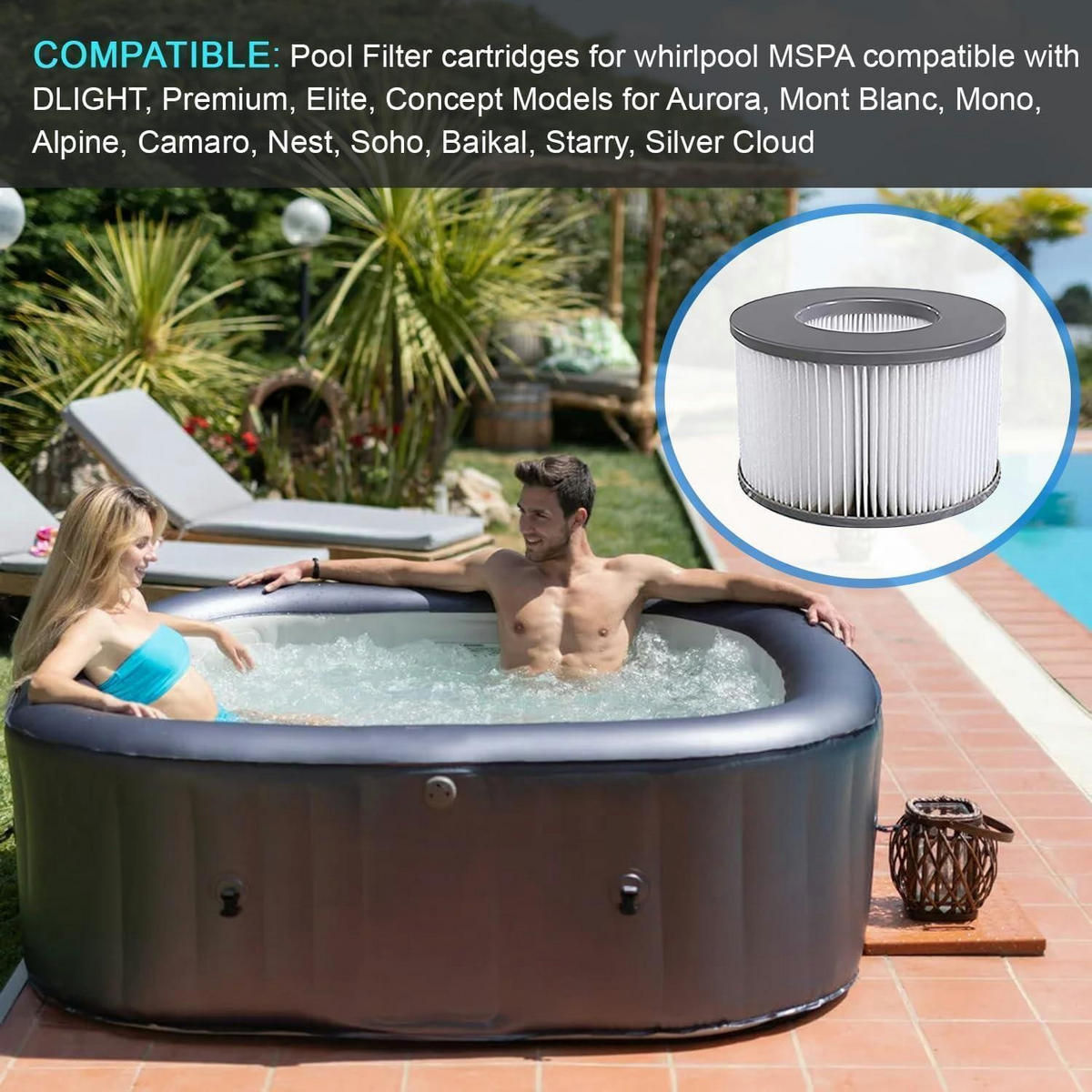FILTERKARTUSCHEN 6er Set für Whirlpools und aufblasbare Pools - Multicolor, Kunststoff (1/1/1cm)