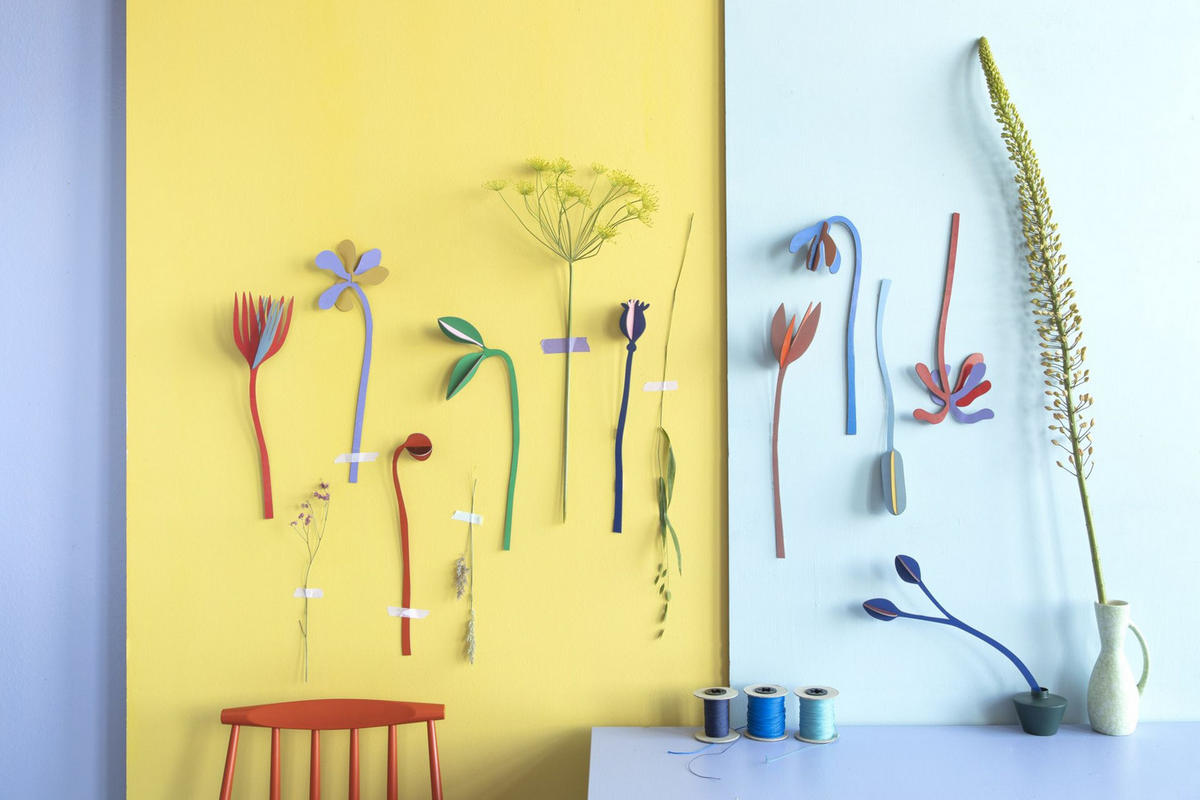 DEKOFIGUR Leucht Papierblume 7/36 cm - Multicolor, Wellpappe (7/36/13cm) - KUNSTLOFT