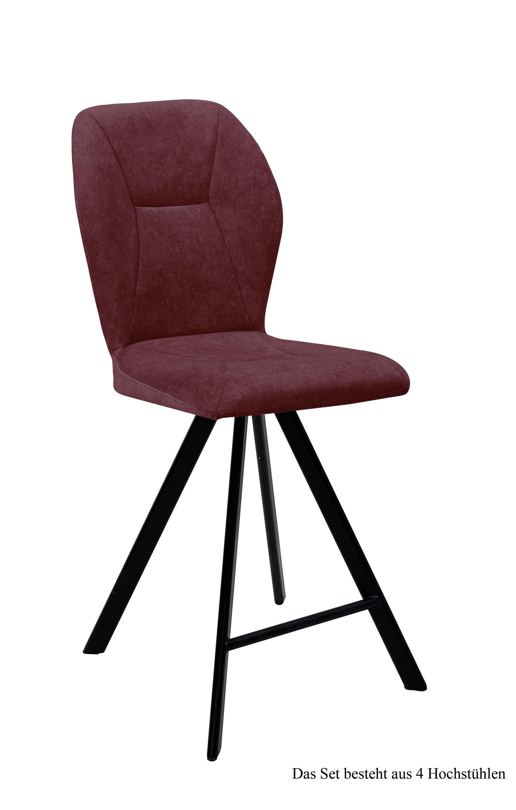 THEKENSTUHL (4er-Set) Denicha 51x109x60 Schwarz/Marsala - Brombeere/Schwarz, Kunststoff (60/109/51cm) - 58aufmkessel