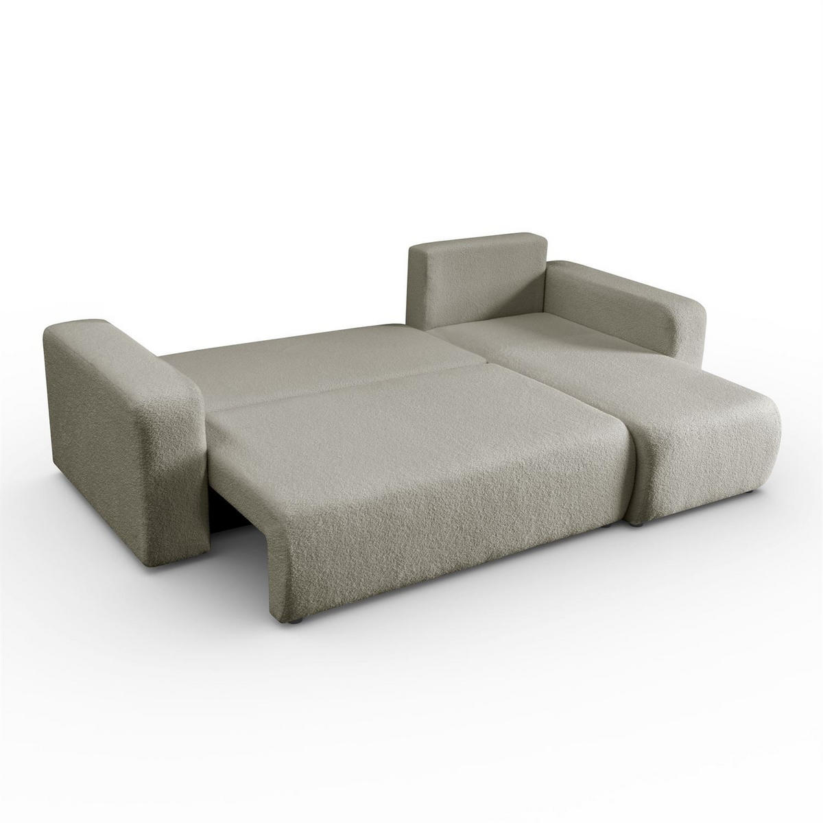 ECKSOFA VESPO L mit Schlaffunktion und Bettkasten - Beige, Textil (247/143cm) - Lookway