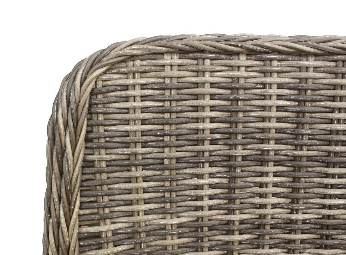 DININGLOUNGE-SET Ria Grau 5-teilig Polyrattan mit Sicherheitsglastisch 160/90/75 cm - Grau, Kunststoff - bellavista - Home & Garden