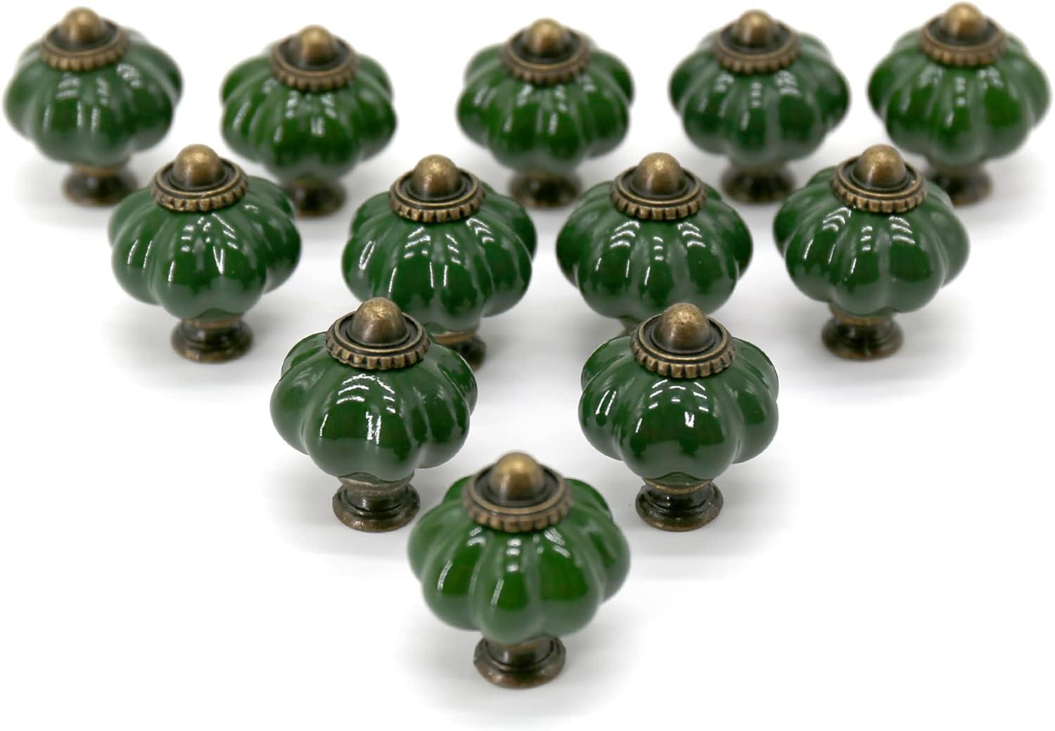 SCHRANKKNOPF Keramik Türkis 12er-Set 33 mm - Grün, Keramik (3.3/3.8/3.3cm)