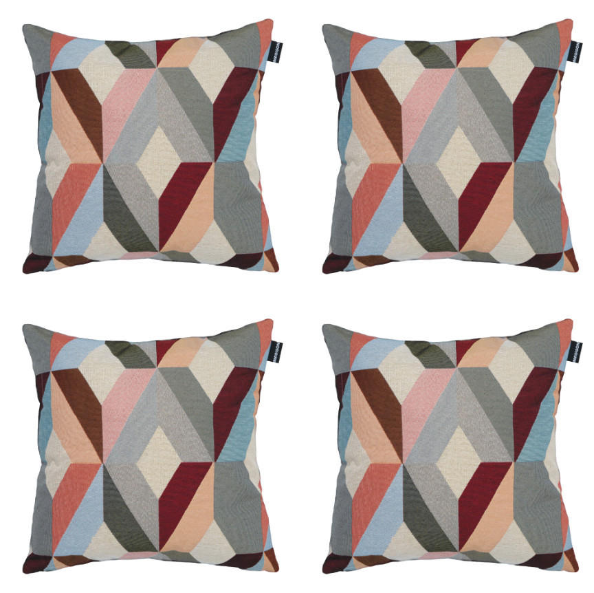 DEKORATIONSKISSEN Madison Home - Mehrfarbig - 45/45/10 cm - 4er-Set - Rotbraun/Multicolor, Textil (45/45cm) - Madison