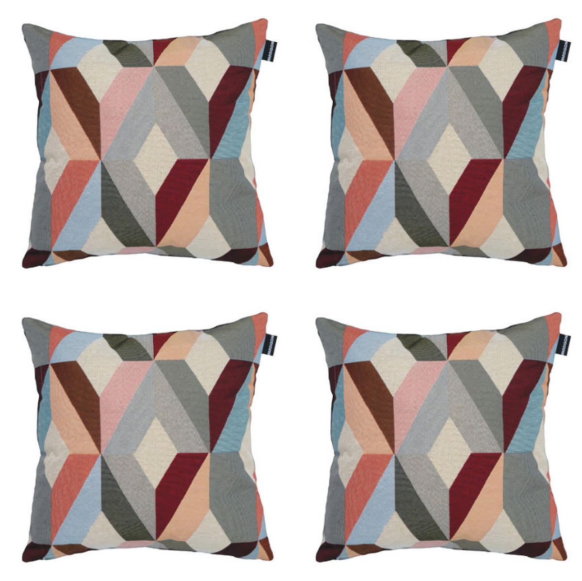 DEKORATIONSKISSEN Madison Home - Mehrfarbig - 45/45/10 cm - 4er-Set - Rotbraun/Multicolor, Textil (45/45cm) - Madison