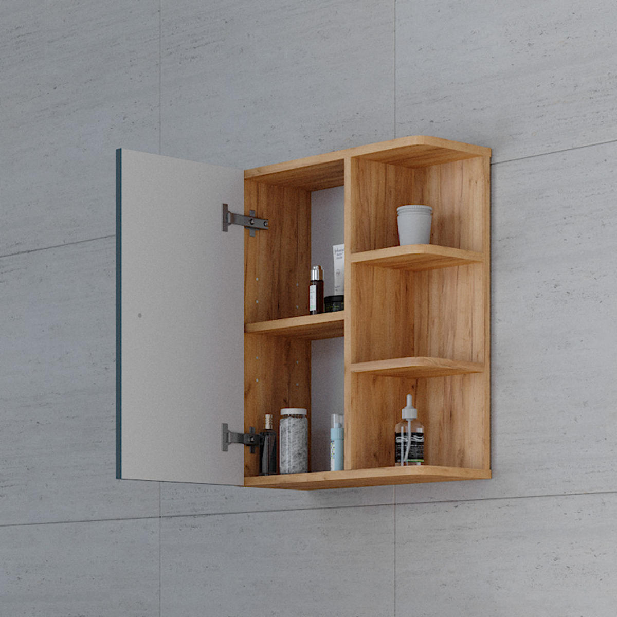 BADSCHRANK Fynn Grün 47.2 x 59.2 cm - Grün, Holzwerkstoff (47.2/59.2/21cm) - Vicco