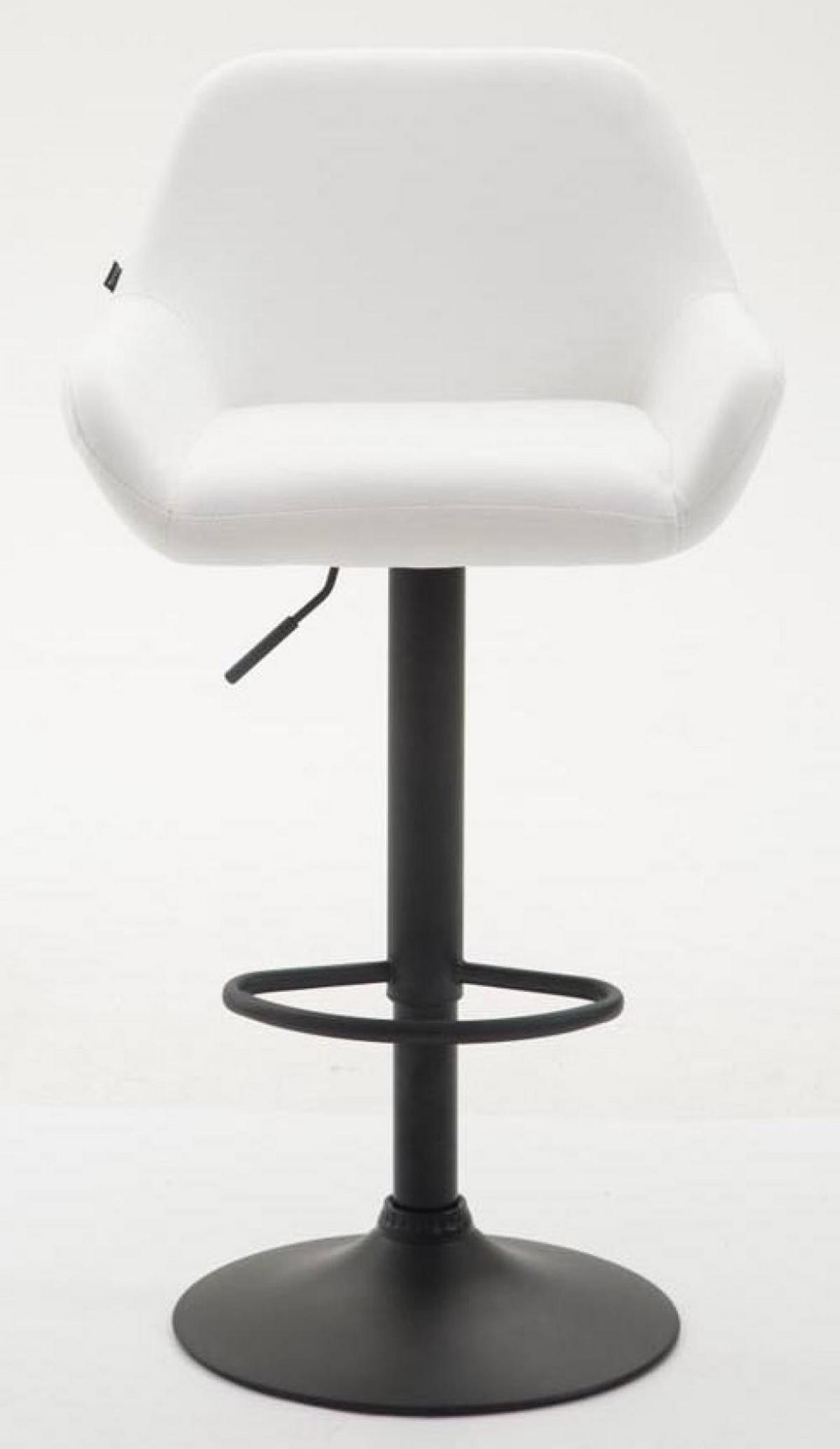 BARHOCKER 2er Set Lederlook weiß - Walnussfarben/Schwarz, Textil/Metall (51/89/52cm) - CLP