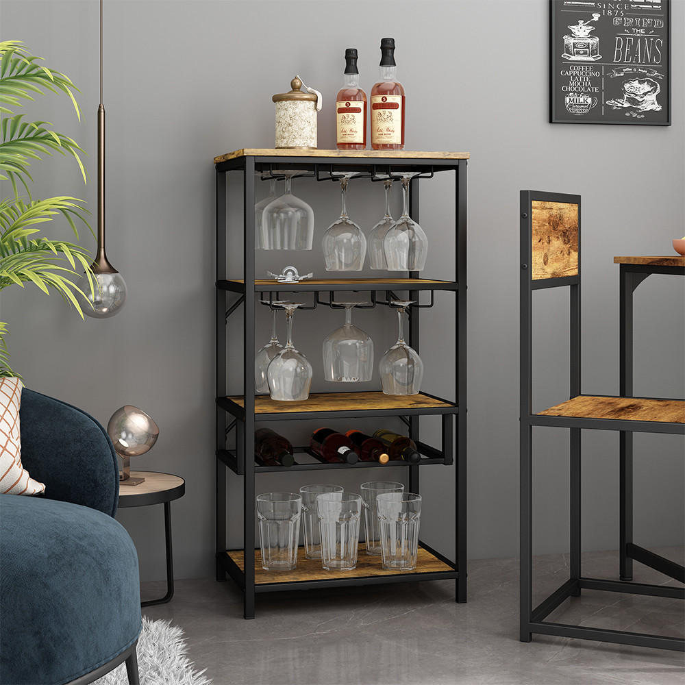 Thumbnail - Vicco Weinregal, Wildeiche, Holzwerkstoff, 3 Fächer, Rechteckig, 50x100x35 cm, Wohnzimmer, Regale, Weinregale