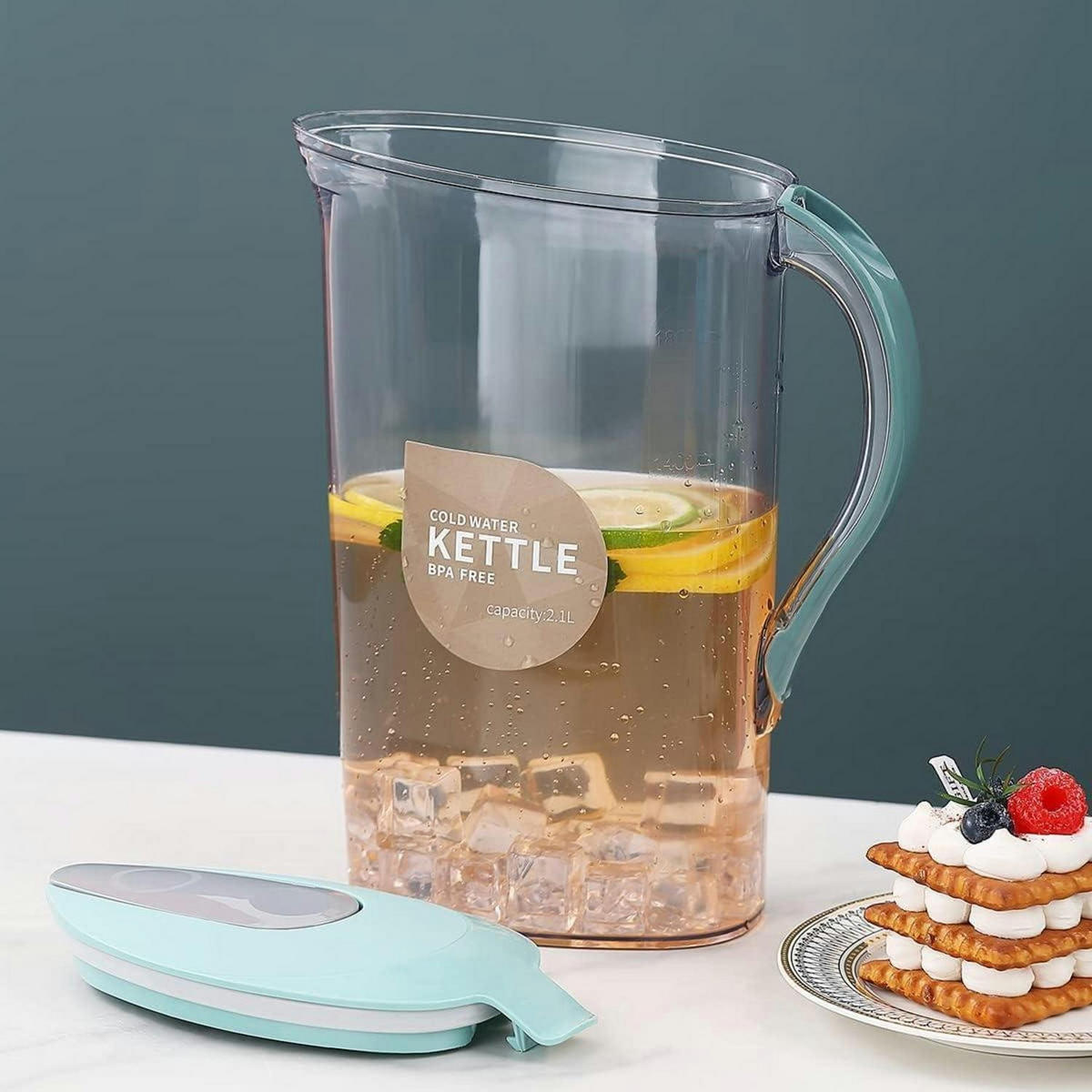 KARAFFE 2,1 L Blau BPA-frei - Transparent, Kunststoff (205/255cm)