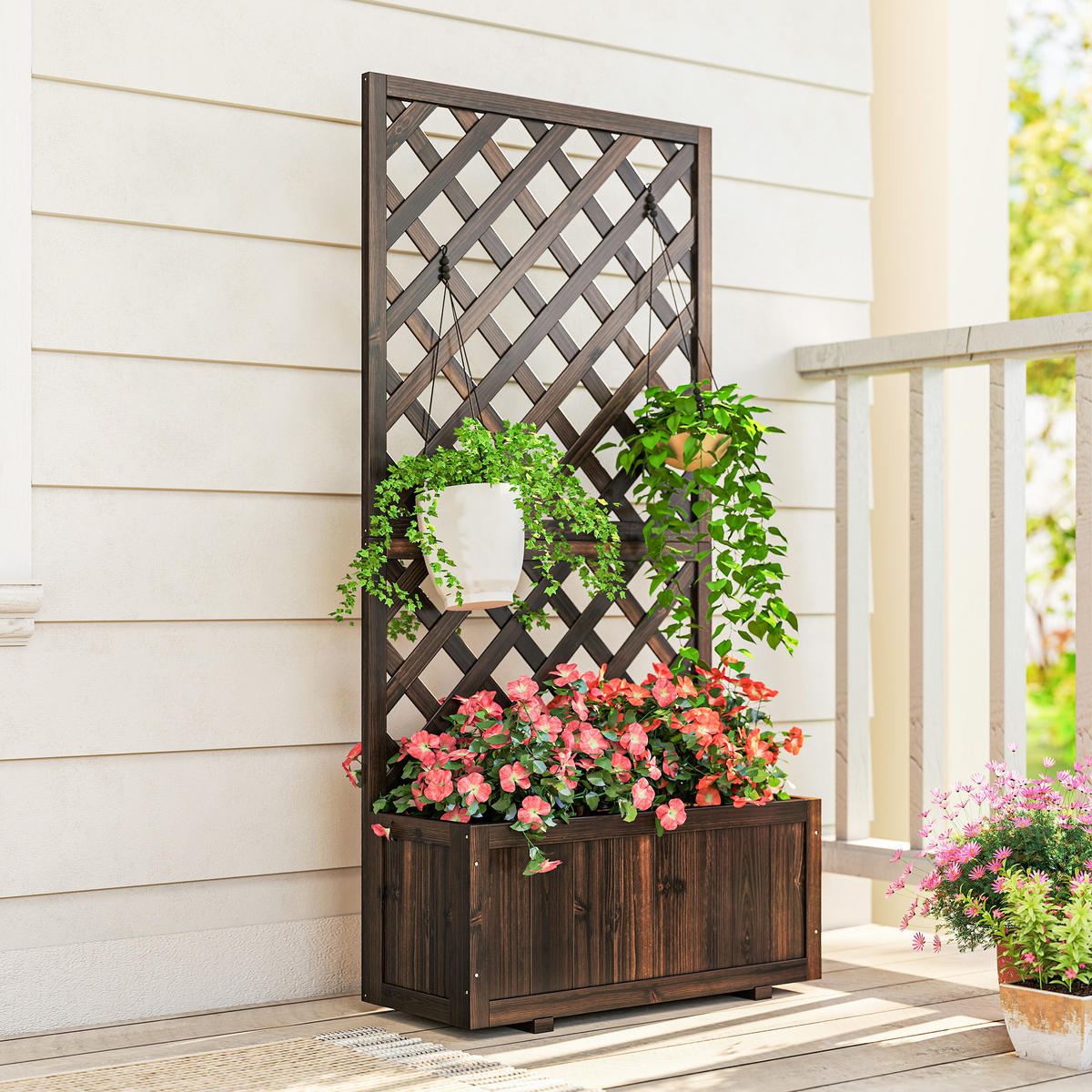 PFLANZENKASTEN, Braun - Braun, Holz (31.5/149.5/72.5cm) - Outsunny