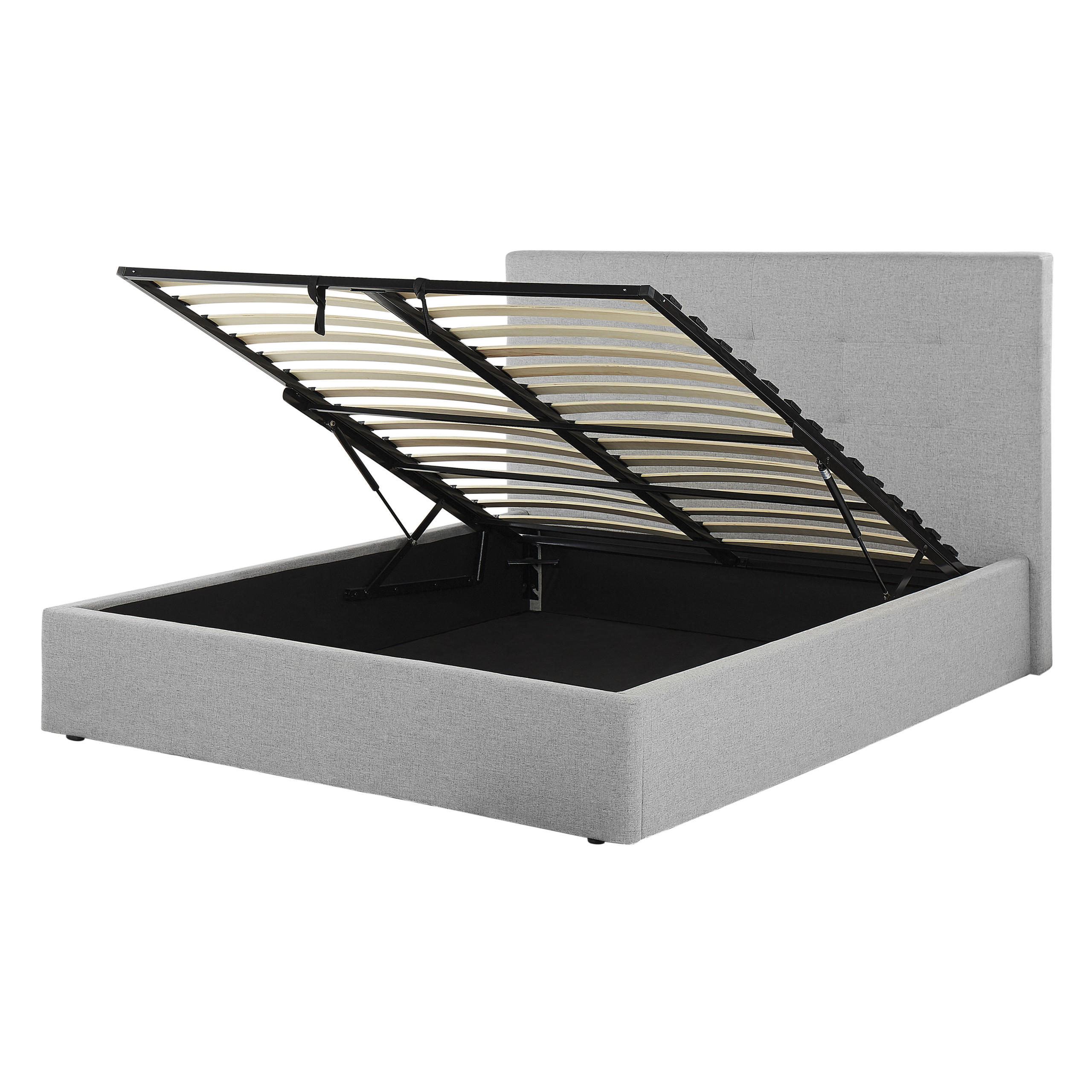 POLSTERBETT 140/200cm Hellgrau Lorient - Hellgrau, Textil (140/200cm) - Beliani