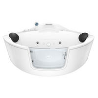 WHIRLPOOL Badewanne Wanne W60-TH-SC 140x140cm mit Tür - Weiß, Glas/Kunststoff (140/70/140cm) - AcquaVapore by Sandra Jentho