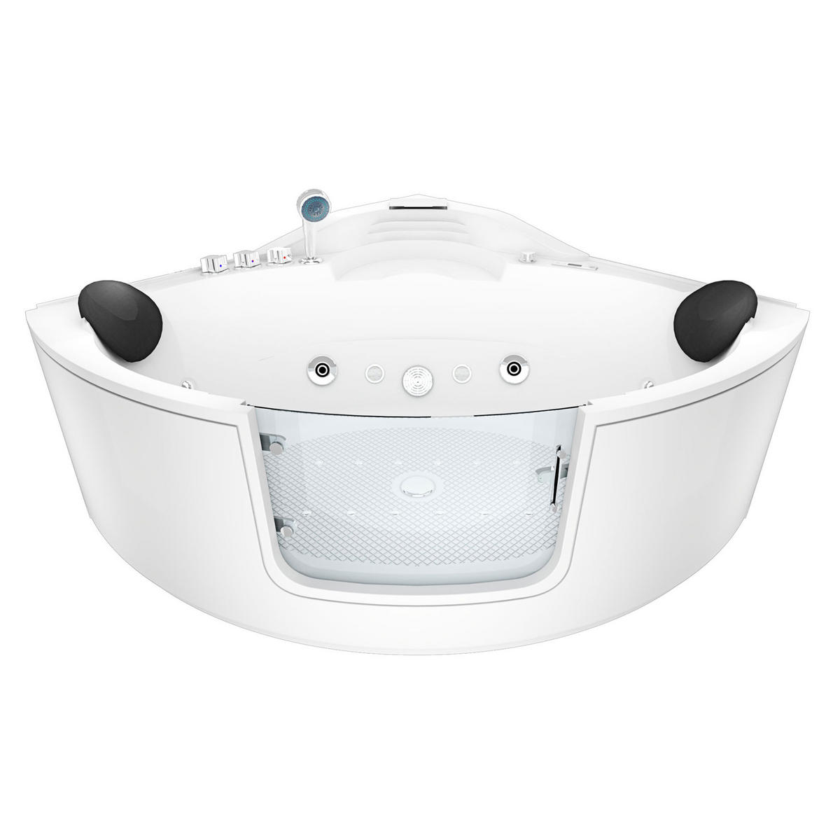 WHIRLPOOL Badewanne Wanne W60-TH-SC 140x140cm mit Tür - Weiß, Glas/Kunststoff (140/70/140cm) - AcquaVapore by Sandra Jentho