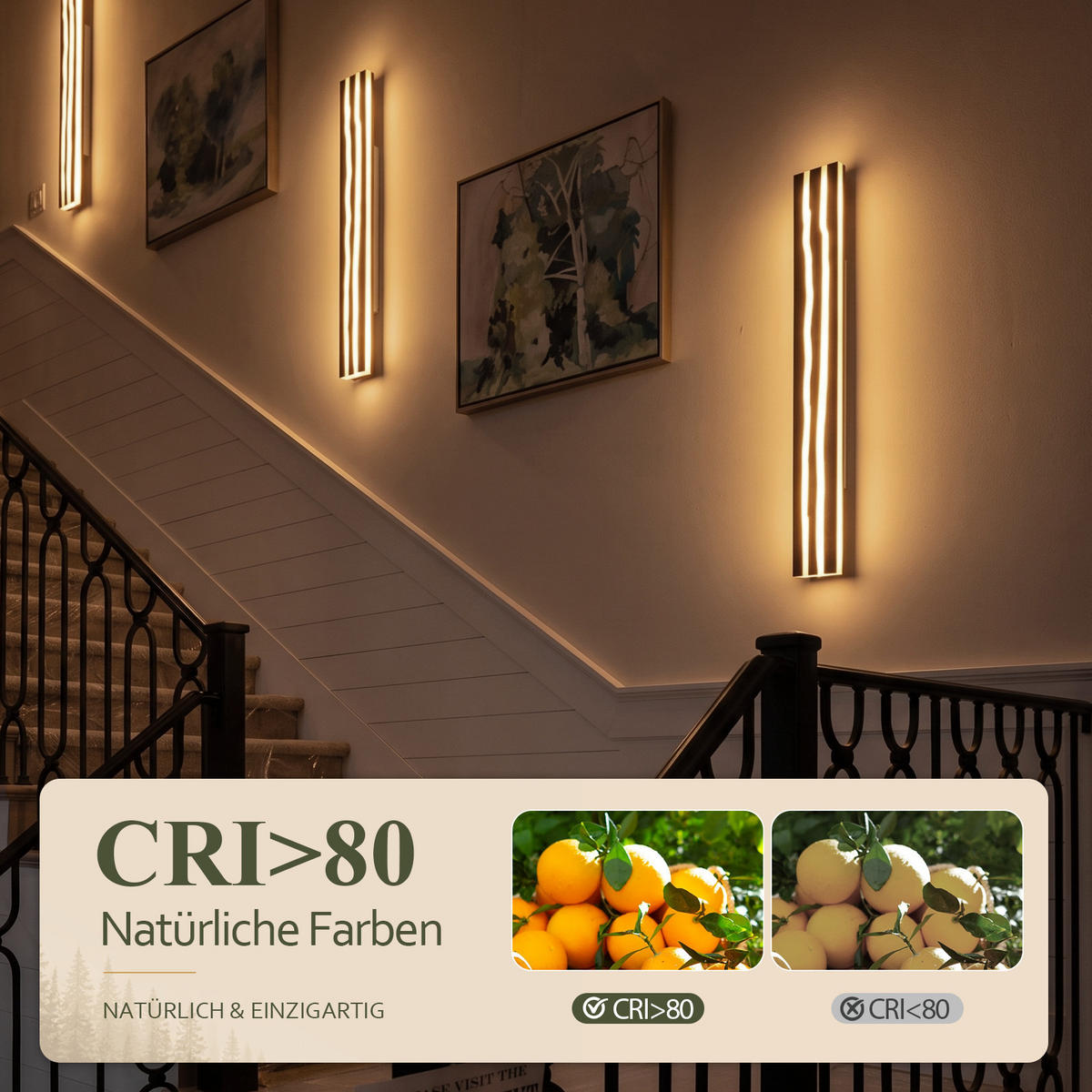 LED WANDLEUCHTE Zovlon 100/10/6.5 cm - Braun, Holz/Metall (10/6.5/100cm) - ZMH
