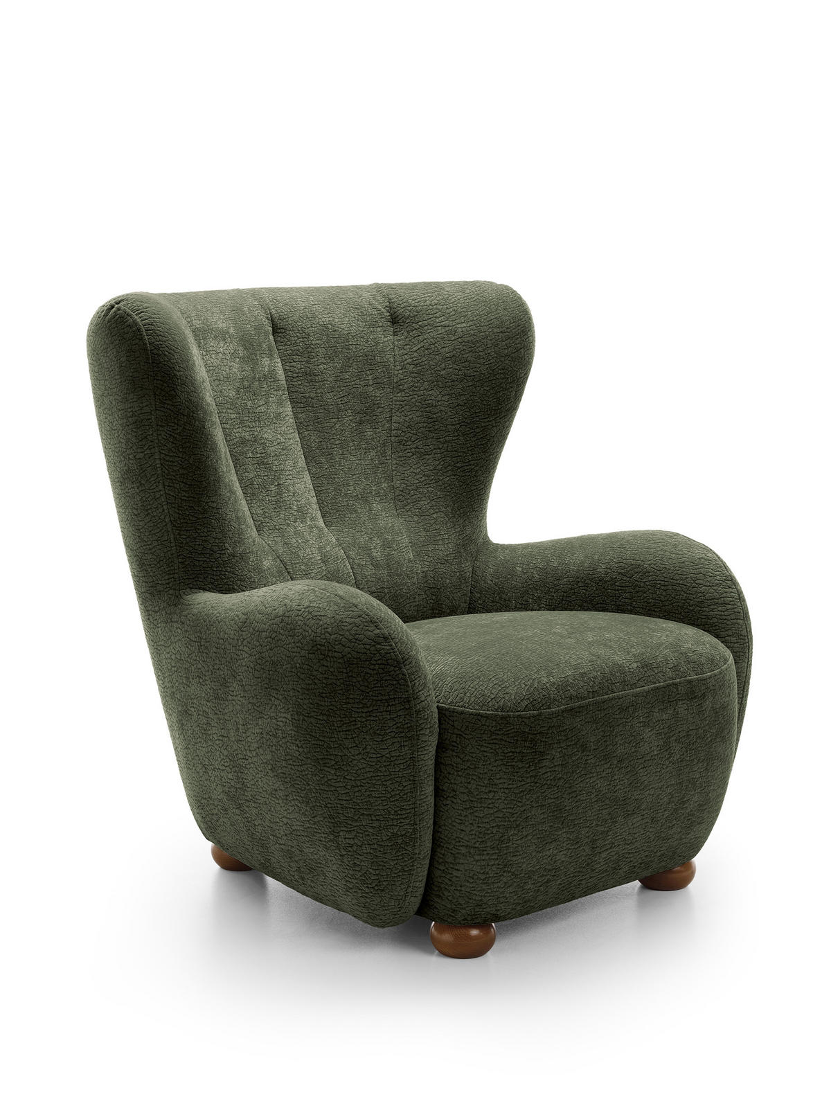 SESSEL MIST, Polstersessel Klassisch Loungesessel, Chenille-Stoff Grün - Grün, Holz/Holzwerkstoff (88/91/100cm) - MASSENO