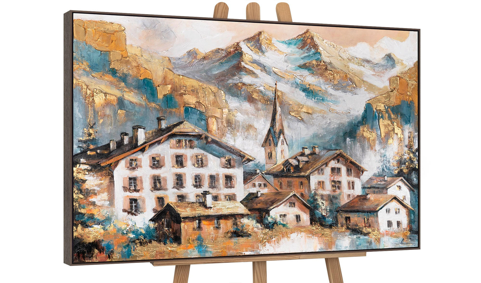 GEMÄLDE Sonnige Höhen Schattenfugenrahmen Grau 140x100 cm - Grau, Holz (140/100cm) - YS-art gallery