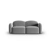 SOFA Blair aus Samt hellgrau 2 Sitzplätze - Hellgrau, Textil (87/80/194cm) - Micadoni
