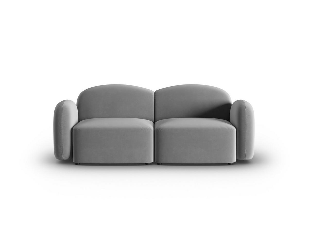 SOFA Blair aus Samt hellgrau 2 Sitzplätze - Hellgrau, Textil (87/80/194cm) - Micadoni