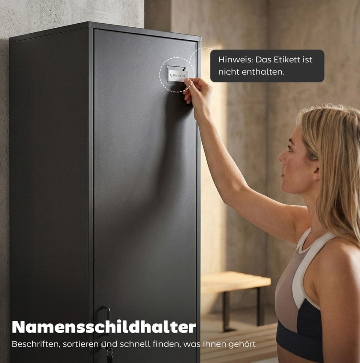 MEHRZWECKSCHRANK 40/40/179 cm mit abschließbarer Tür, Kleiderstange und Fachboden, Stahl, Schwarz - Schwarz, Metall (40/179/40cm) - Redom
