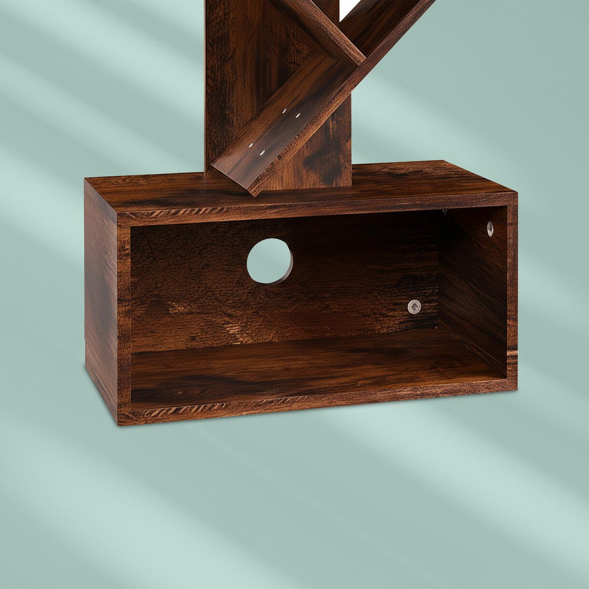 REGÁL - hnědá, kompozitní dřevo (38/113/20cm) - Relaxdays