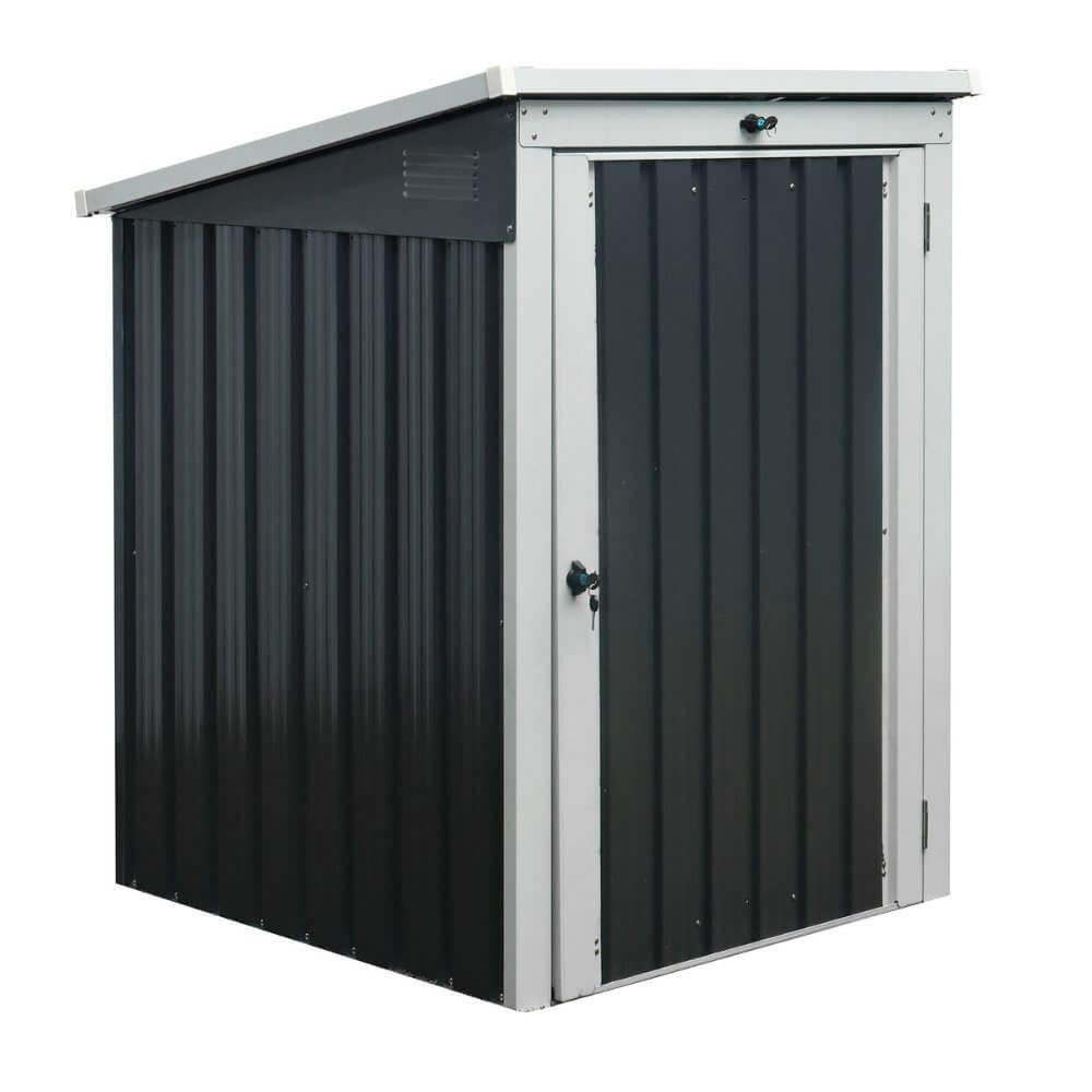 MÜLLTONNENBOX BASURA S - 1x 240L - Anthrazit, Metall (101/134/104cm) - Home Deluxe