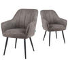ESSZIMMERSTUHL Mika-Pia - Taupe/Schwarz, Textil/Metall (60/87/65cm) - DUBI Möbel