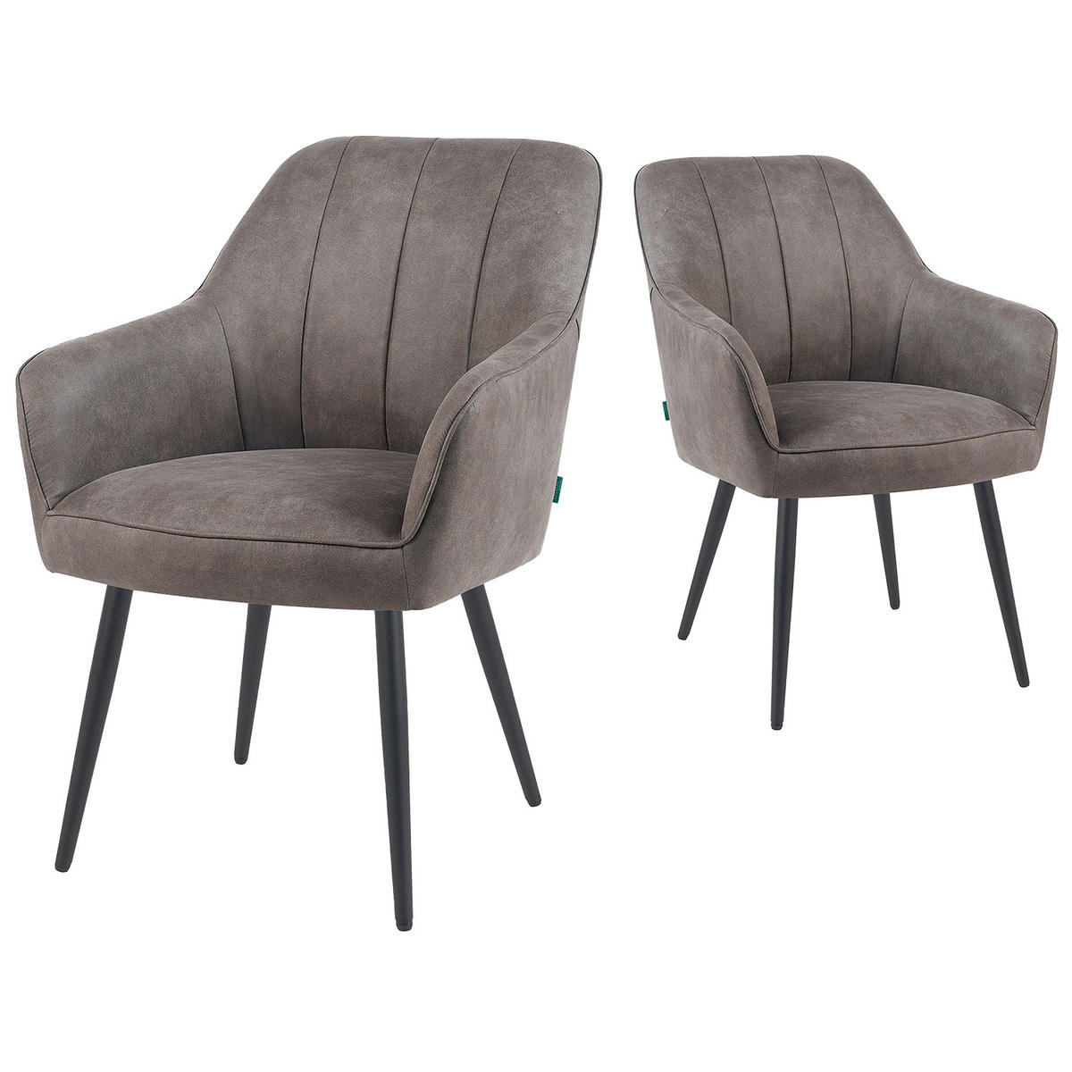 ESSZIMMERSTUHL Mika-Pia - Taupe/Schwarz, Textil/Metall (60/87/65cm) - DUBI Möbel