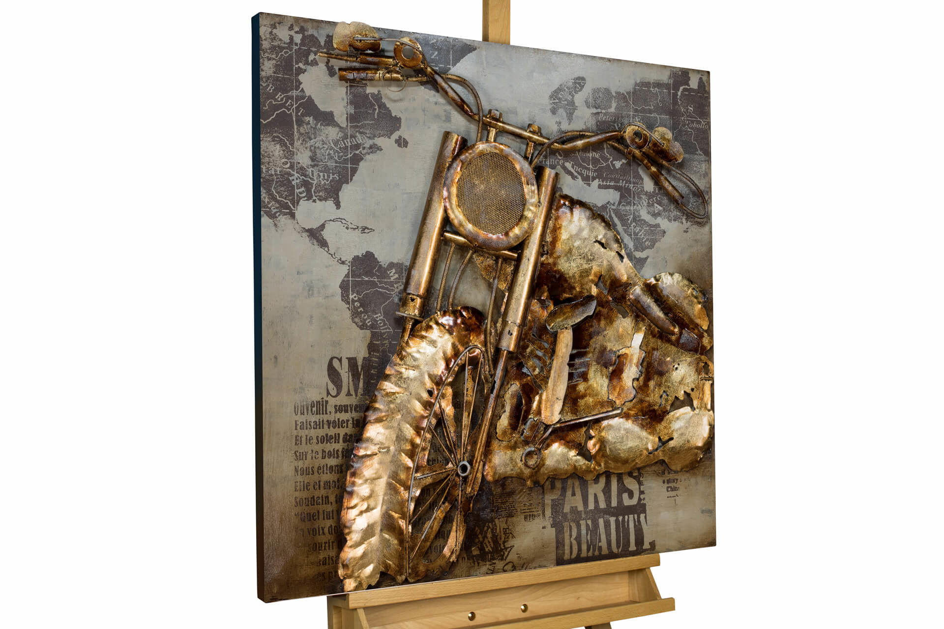 Kunstloft Metallbild Braun, Gold 5.2x80 cm