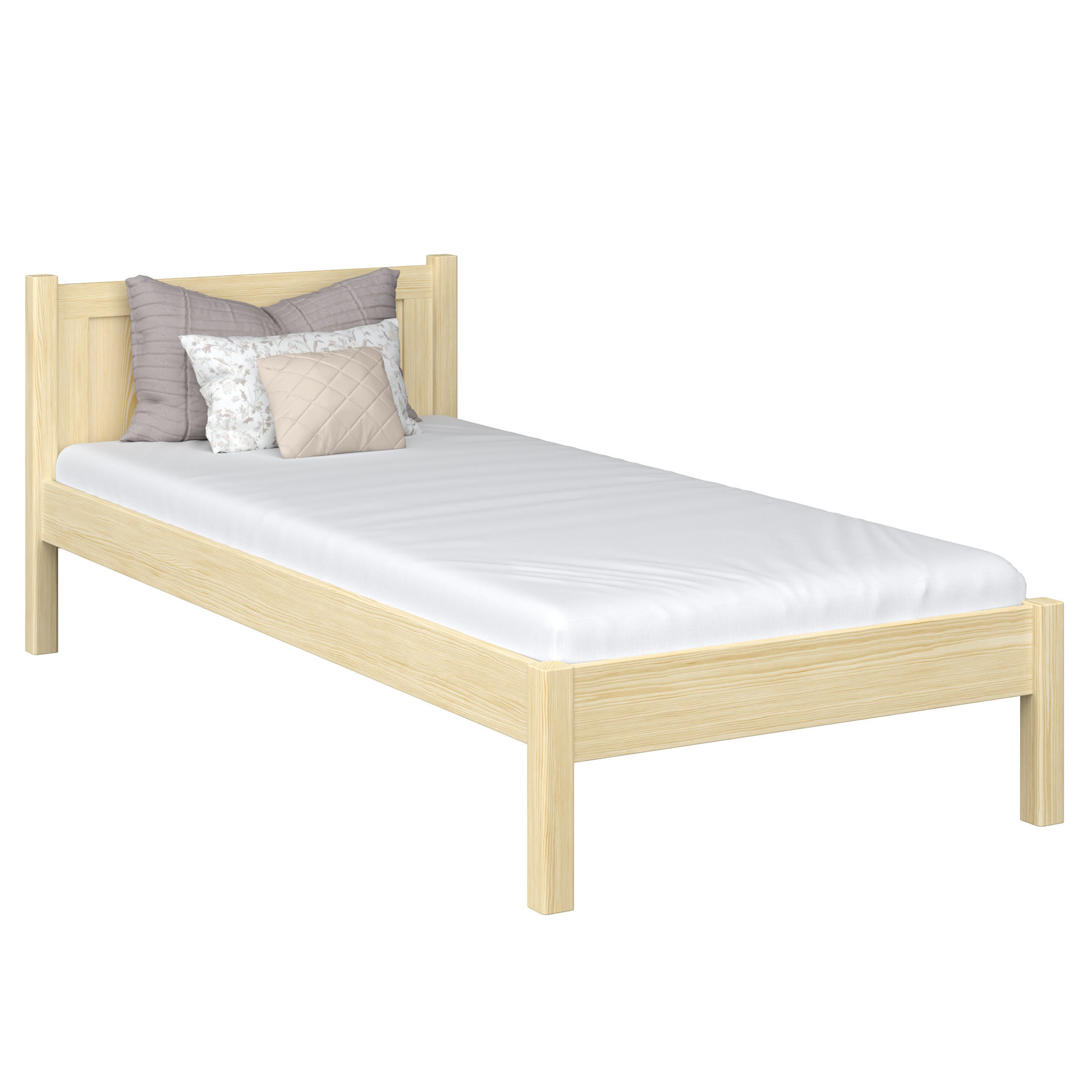 BETT N02 Klare Kiefer 90/180 - Braun, Naturmaterialien/Holz (90/180cm) - N-Wood