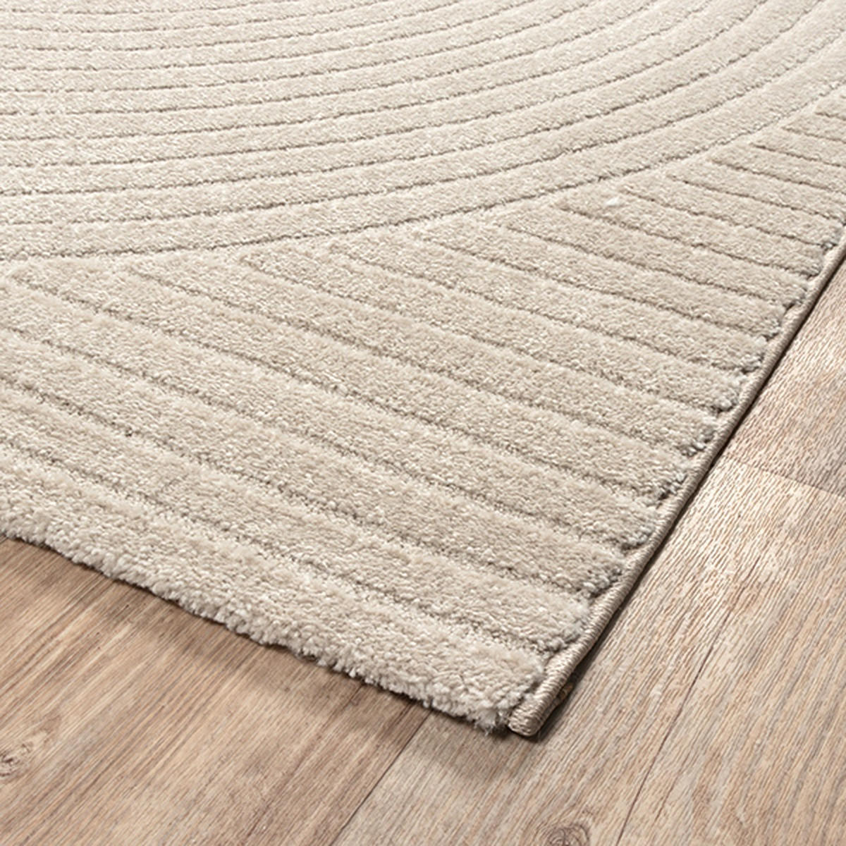 TEPPICH Kurzflor CETINA Geometrisch Polypropylen-Polyester Beige 300 x 400 cm - Beige, Textil (300/400cm) - KADIMA DESIGN