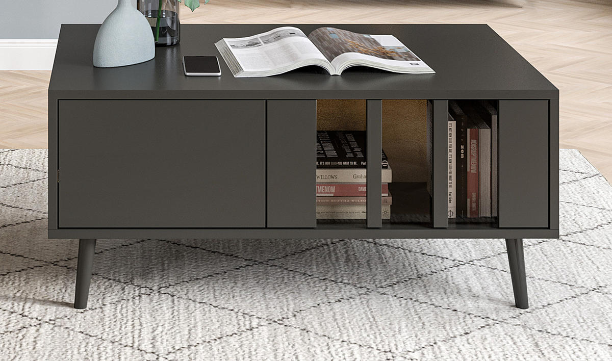 COUCHTISCH - Schwarz / Eiche Artisan Dekor - Eichefarben/Schwarz, Holzwerkstoff (55/90/45cm) - home24
