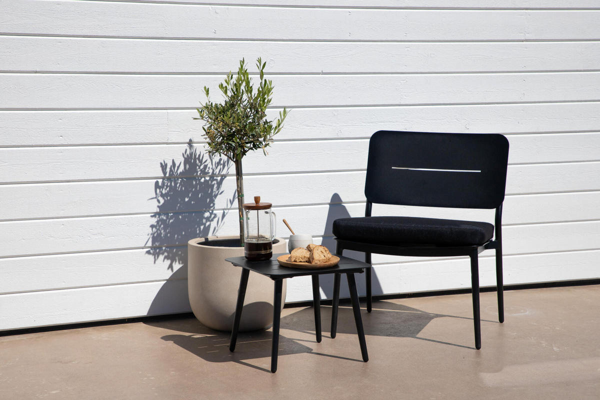 GARTENESSSTUHL LINA Schwarz 55x59x73 cm - Schwarz, Metall (55/73/59cm) - FURNLUX