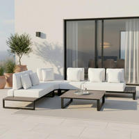 LOUNGEGARNITUR Silvano Weiß Metall/Outdoorstoff - Weiß, Metall - Bessagi Garden