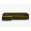 ECKSOFA ausklappbar links Gloria aus Samt grün 4 Sitzplätze - Grün, Textil (260/170cm) - Micadoni