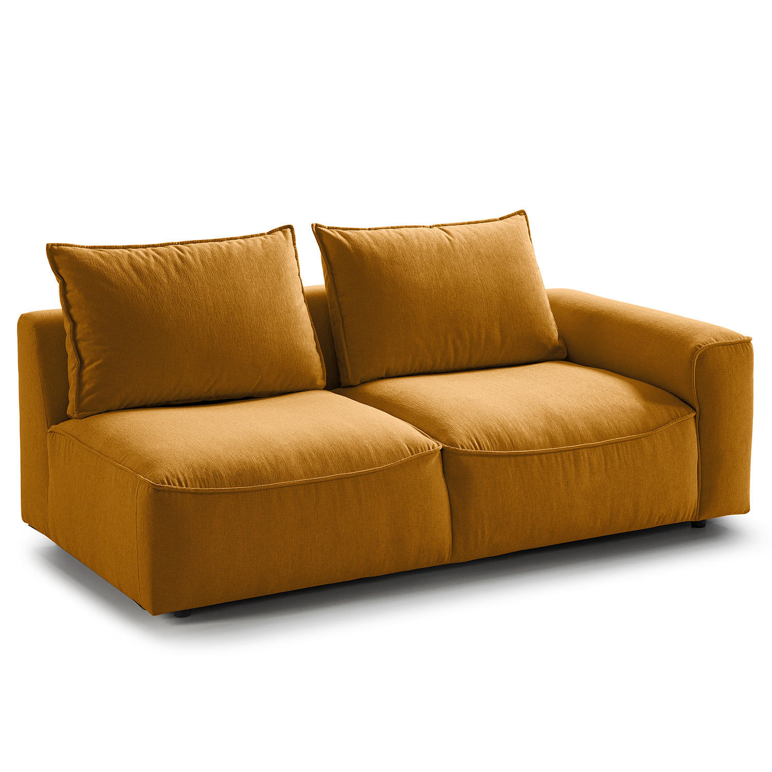 2,5-SITZER SOFA - modular - Gelb/Schwarz, Holz/Kunststoff (189/80/99cm) - home24