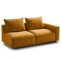 2,5-SITZER SOFA - modular - Gelb/Schwarz, Holz/Kunststoff (189/80/99cm) - home24